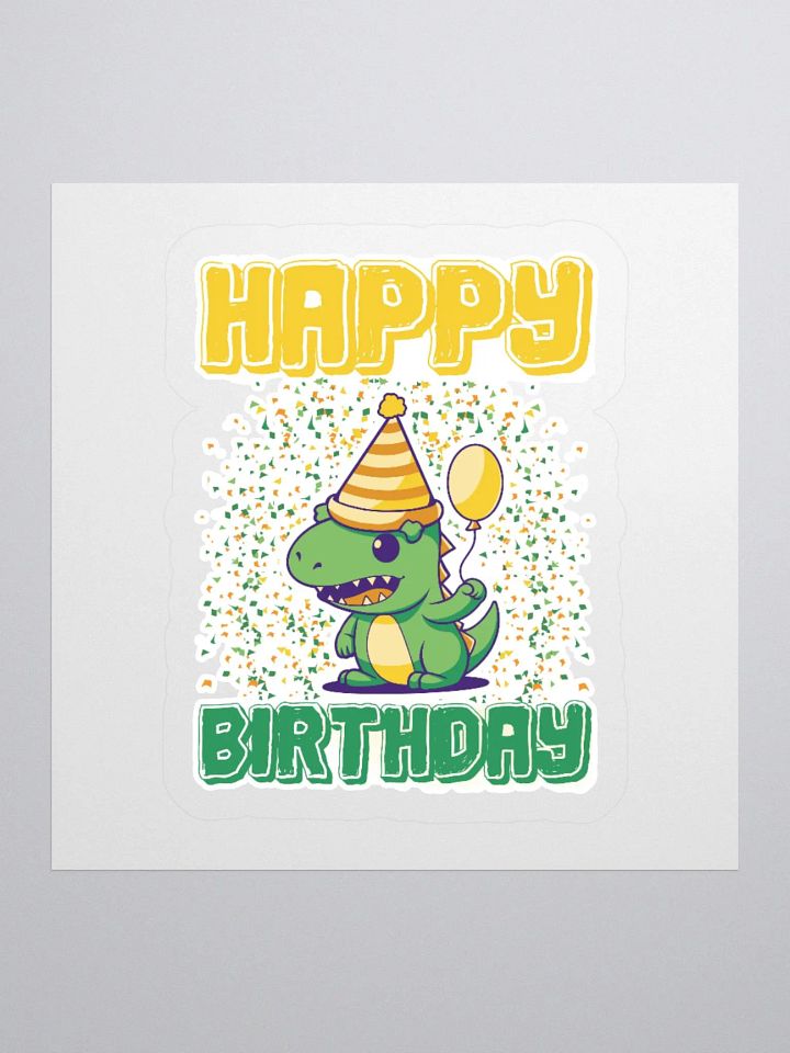Happy Birthday (Cute Dinosaur With Balloon) Sticker product image (1)