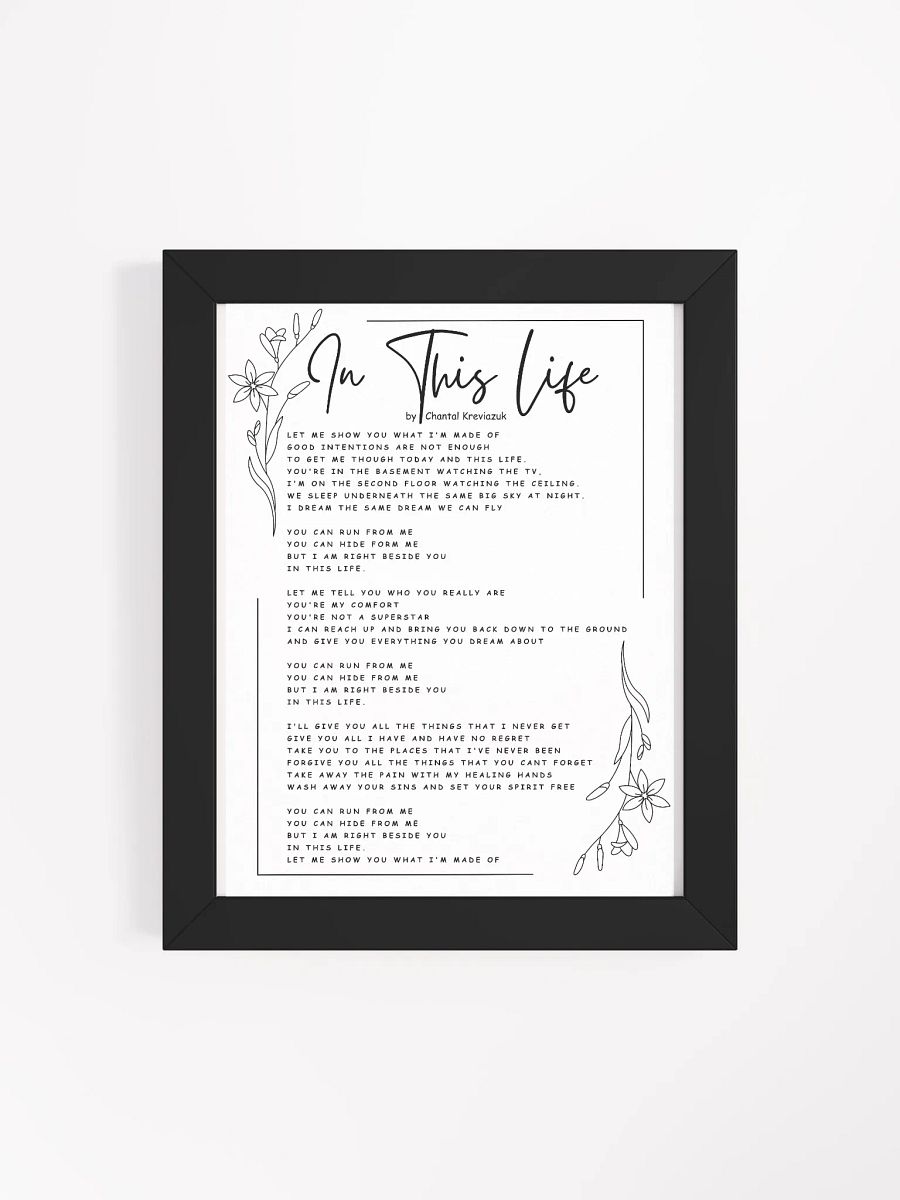 IN THIS LIFE LYRICS FRAMED WALL ART product image (4)