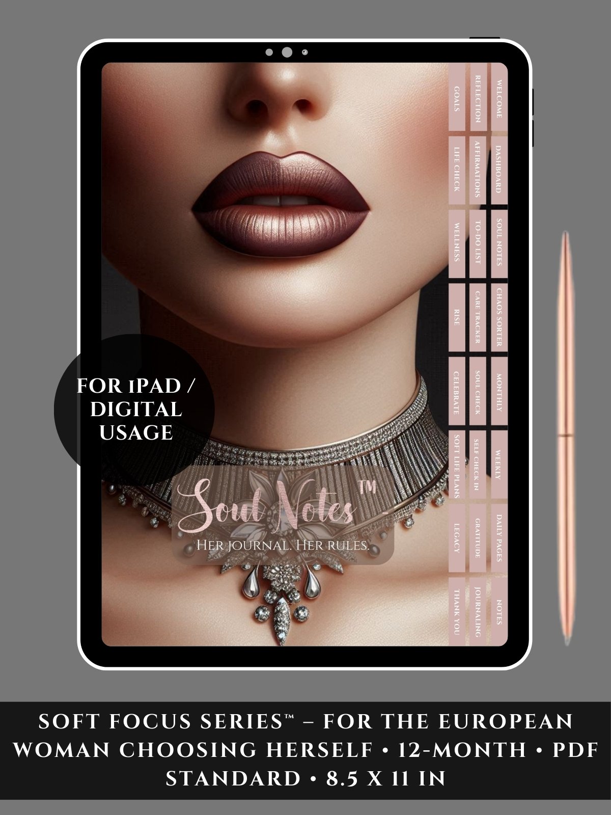 Soft Focus Series™ – Undated Monthly & Weekly Planner | European Woman Edition product image (1)