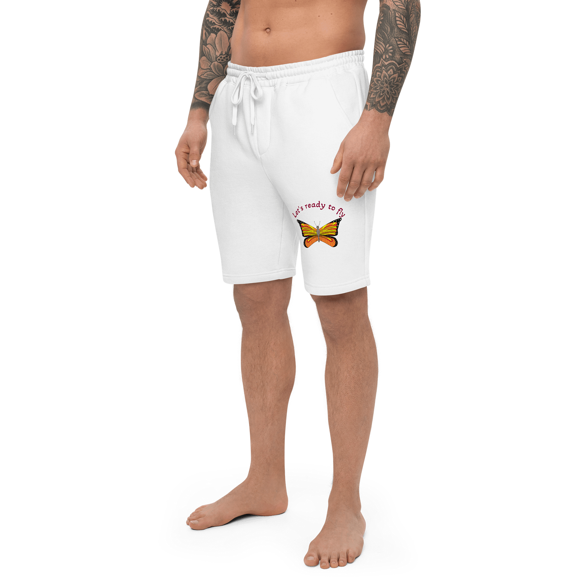 Vibrant Butterfly Dreams Fleece Shorts product image (2)