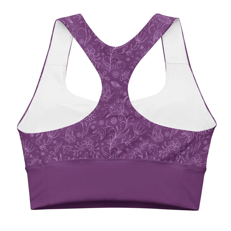 Dark Purple Floral Women's Sports Bra product image (6)