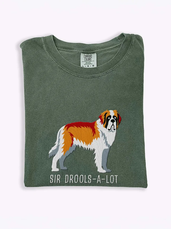 Sir Drools-A-Lot T-Shirt(Embroidered) of a Saint Bernard(Brown & White) product image (1)