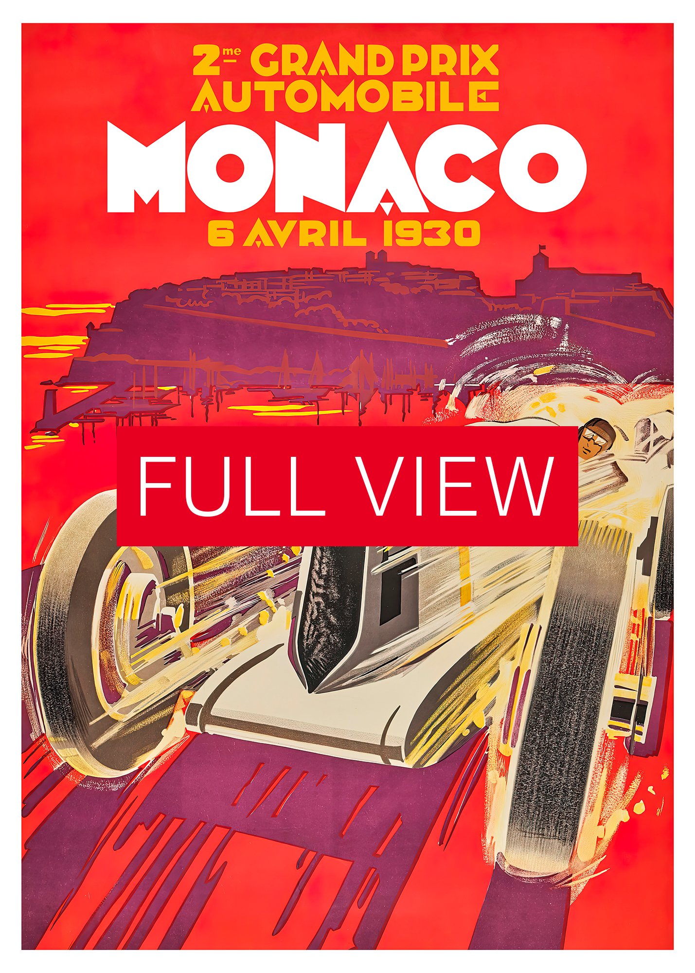 Monaco Vintage F1 Grand Prix, 1930 poster — Vintage Formula 1 poster, Monaco Grand Prix poster, retro travel poster, retro travel art product image (3)
