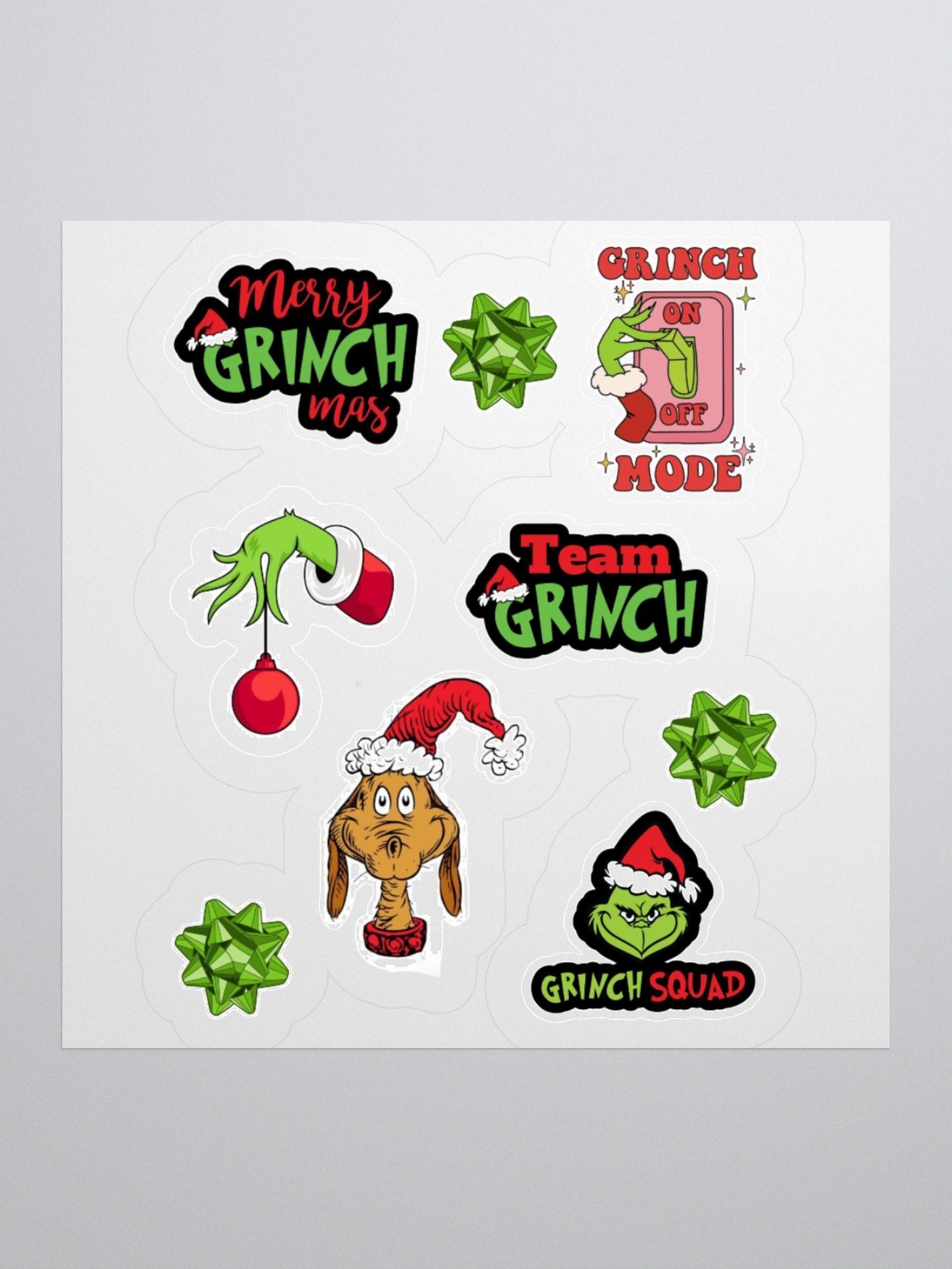 Merry Grinchmas Kids Cut Stickers product image (1)