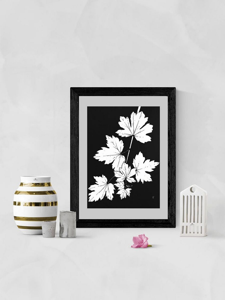 Jagged Leaves Silhouette Poster - Grape Leaves Dark product image (8)