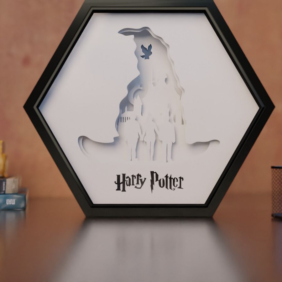 Harry Potter Hexagon-Rectangle Light Box Template 2 in 1 - PDF PNG SVG dXf +Video product image (7)