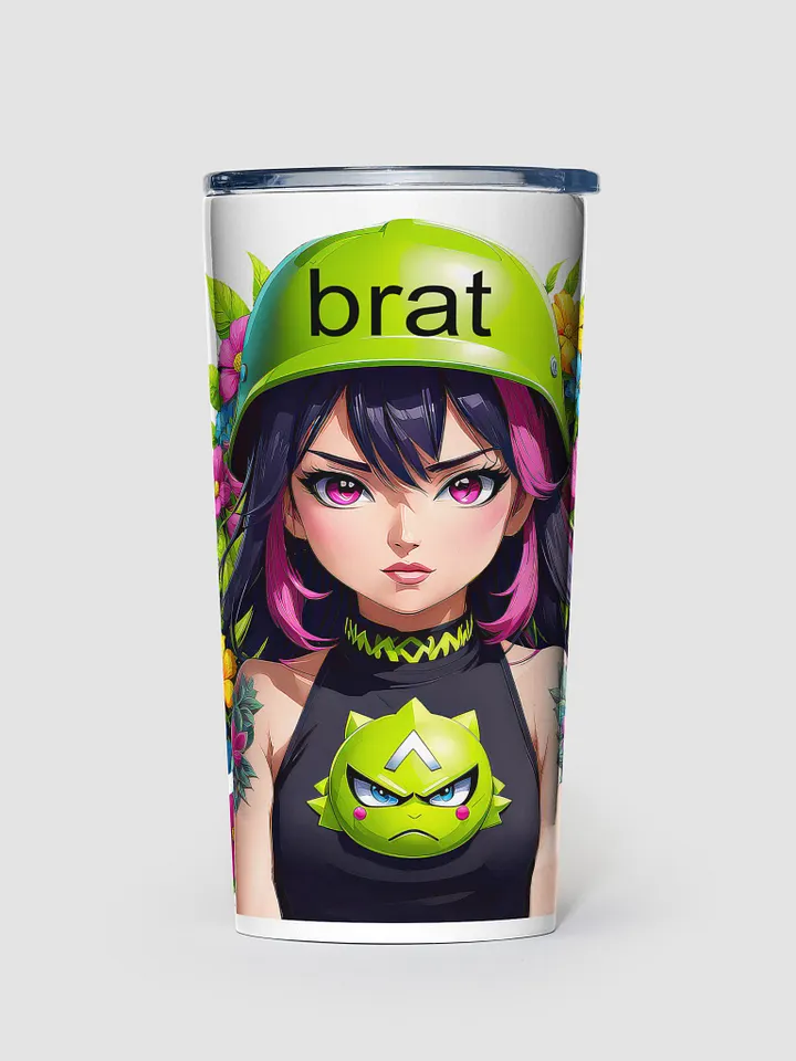 Brat 20 oz Tapered Stainless Steel Tumbler - White - Brat Life v6 product image (1)