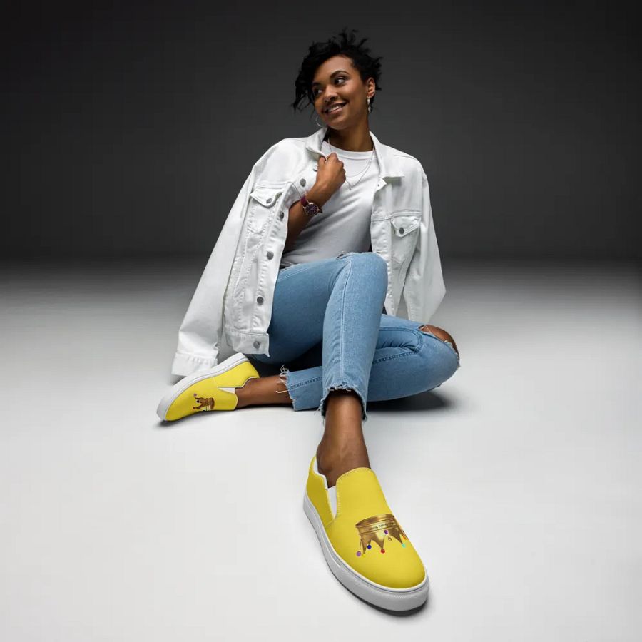 Queendom Beautiful Women Crown Canvas Shoes /Yellow (TM) product image (7)