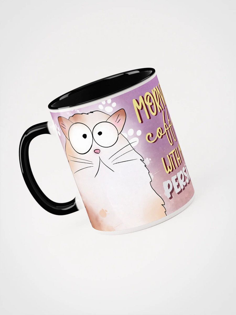 Morning Coffee With My Persian Cat Accent Mug product image (3)