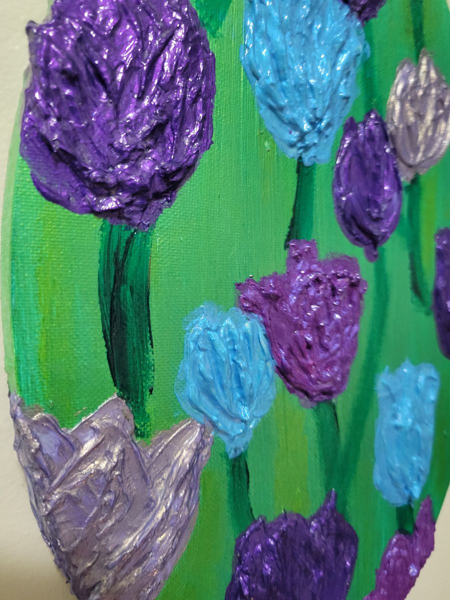 'Winter Nebula' Tulips Impasto Painting product image (4)