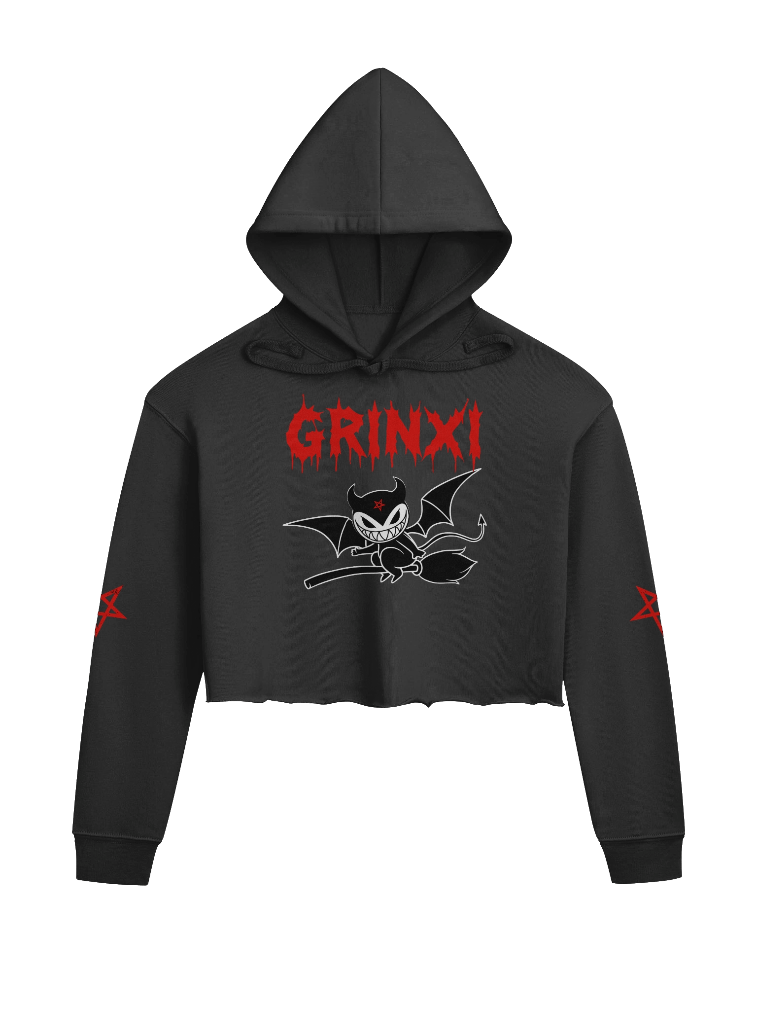 Ghouls Merch Grinxi Long Sleeve Crop Hoodie product image (1)