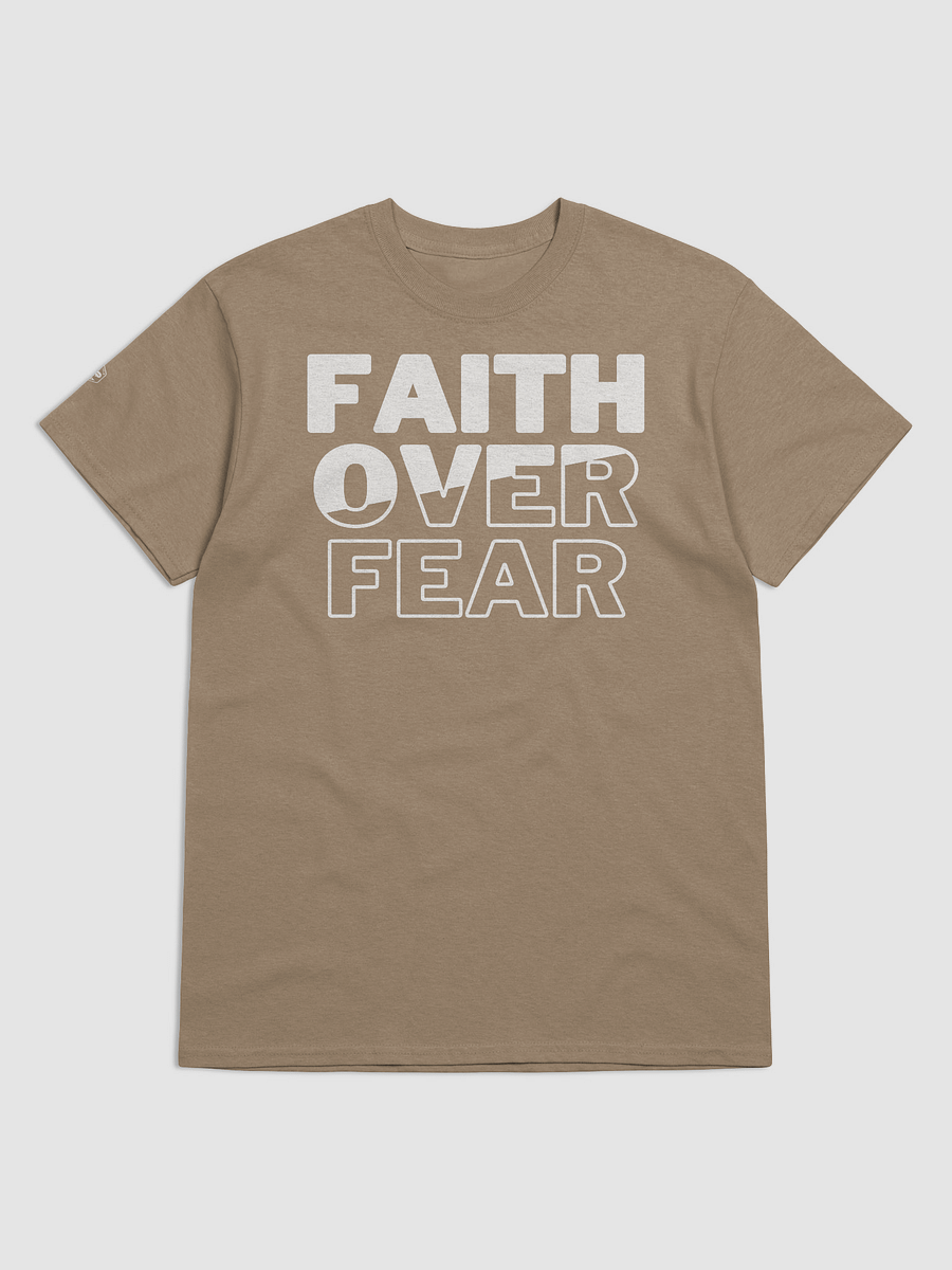 Faith Over Fear Unisex Black Heavy Cotton Tee | Inspirational Graphic T-Shirt product image (2)