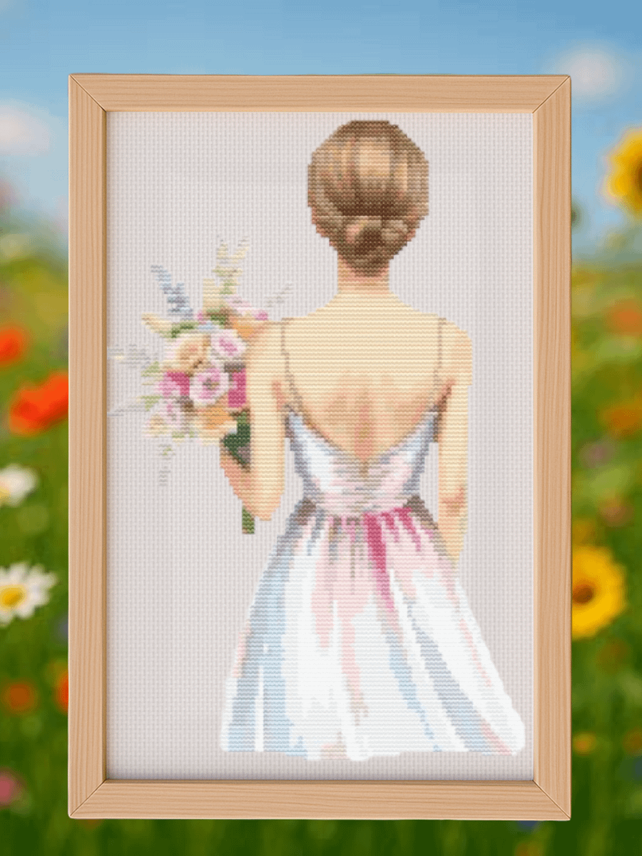 Flower Girl Cross Stitch Pattern product image (1)