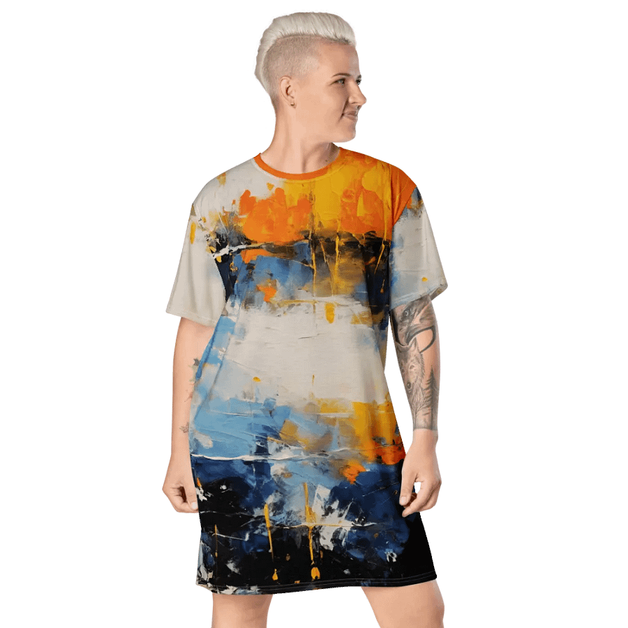 Watercolor Splash T Shirt Dress product image (1)