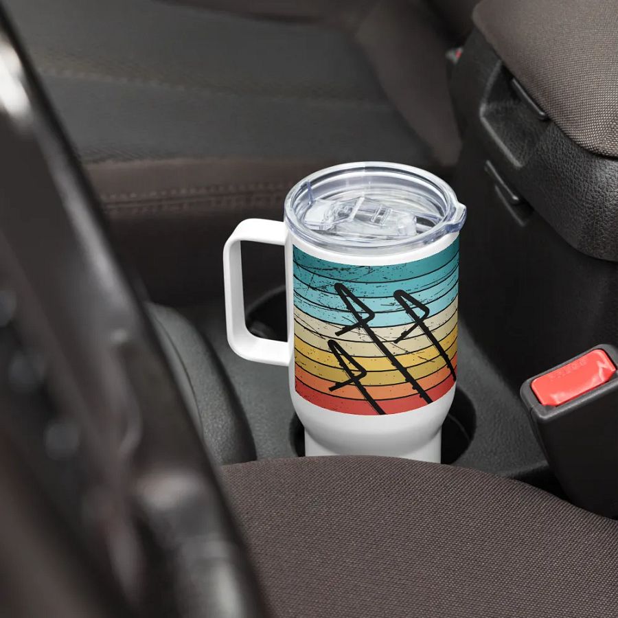 Retro Abstract Flute Stainless Steel Travel Mug - Contra product image (8)