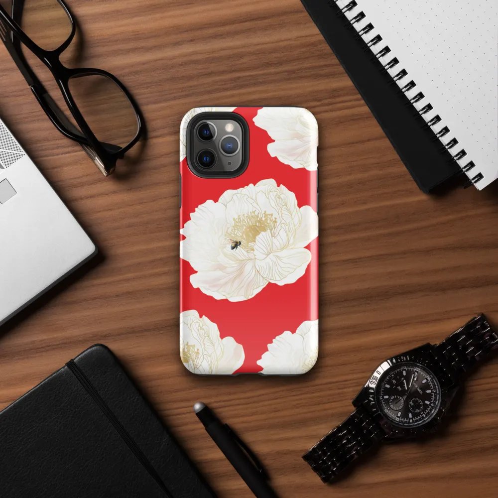 'Golden Blossoms' Red iPhone® Tough Case product image (7)