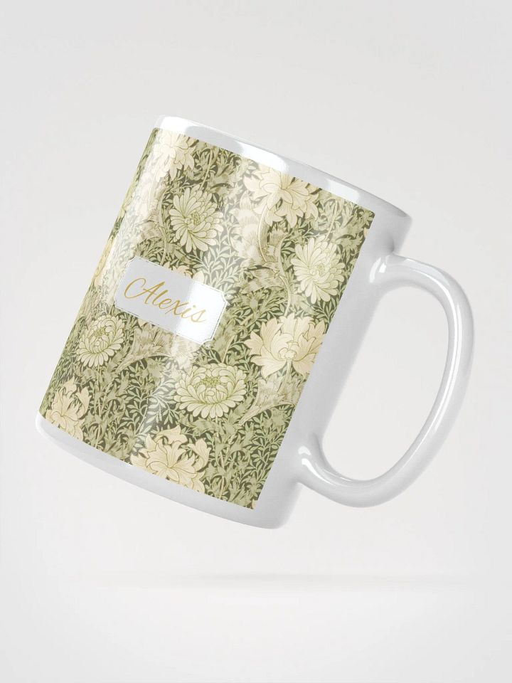 Personalized Chrysanthemum Pattern White Glossy Mug product image (2)