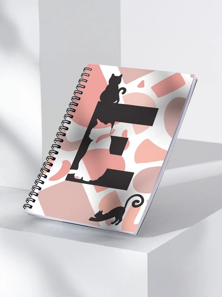 Monogram Letter E Cat Lover Geometric Pinks Notebook product image (3)