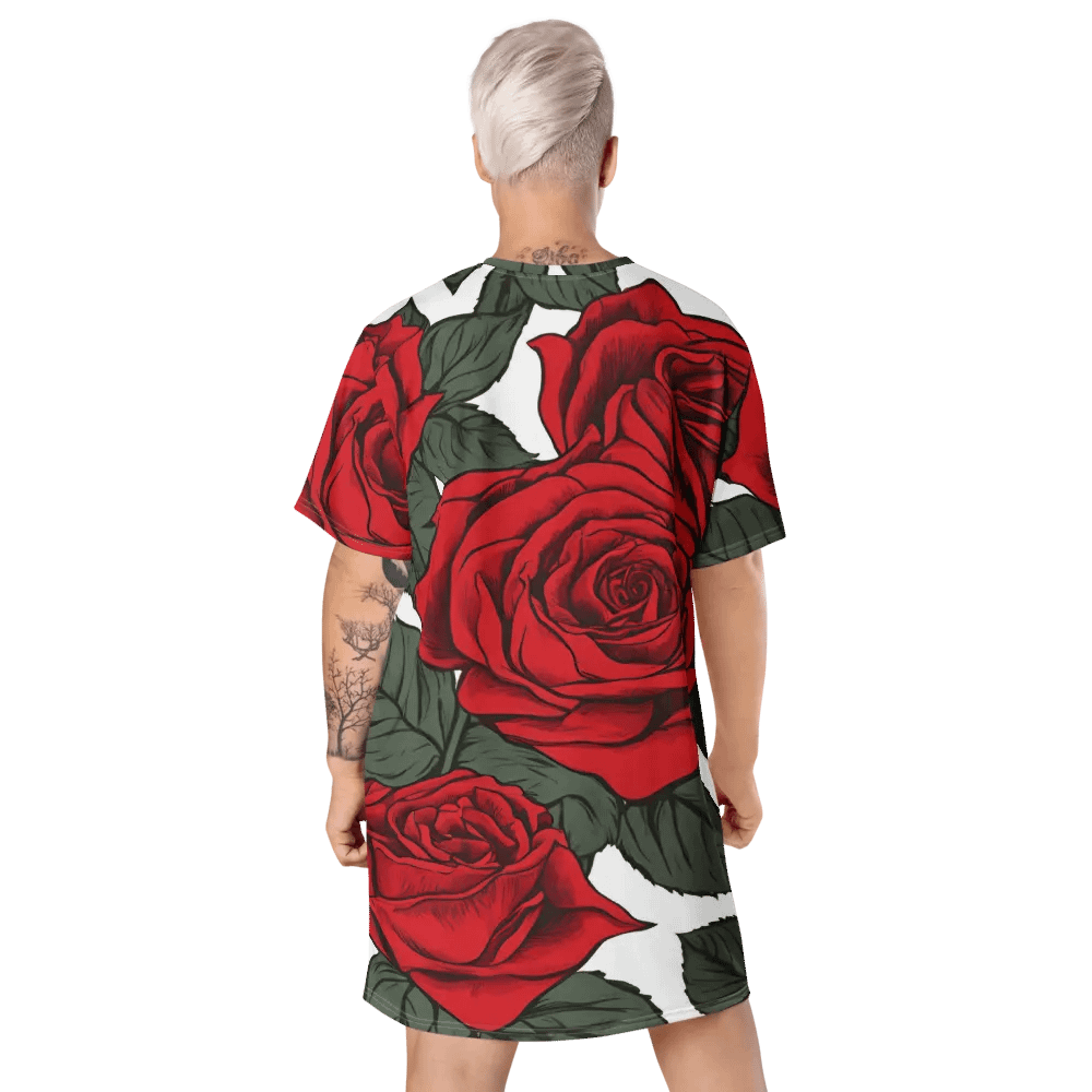 Red Rose Rhapsody All-Over T-Shirt Dress product image (9)