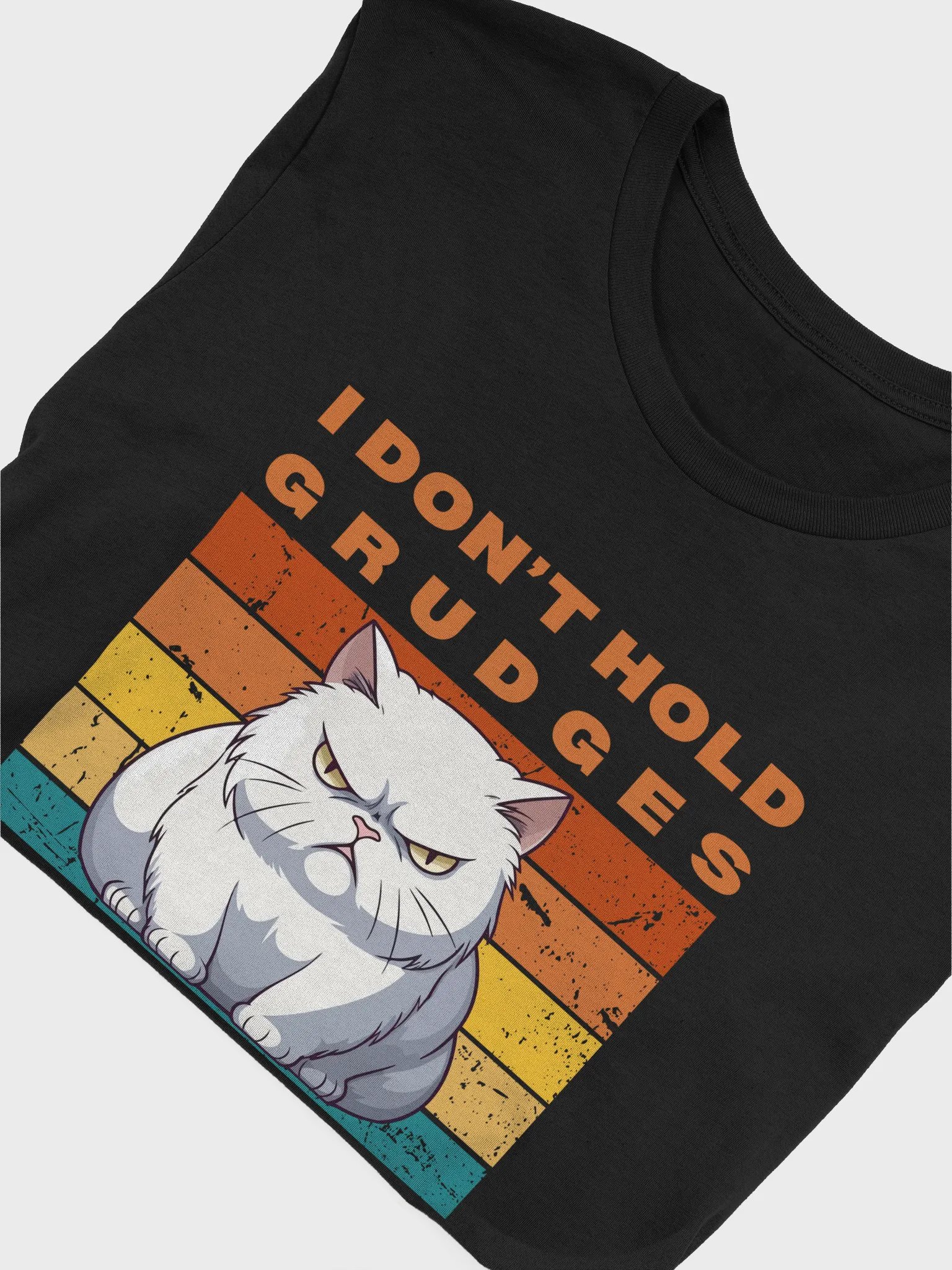 Holding Grudges Cat T-Shirt Sarcastic Funny T-Shirt Dark Colours product image (43)