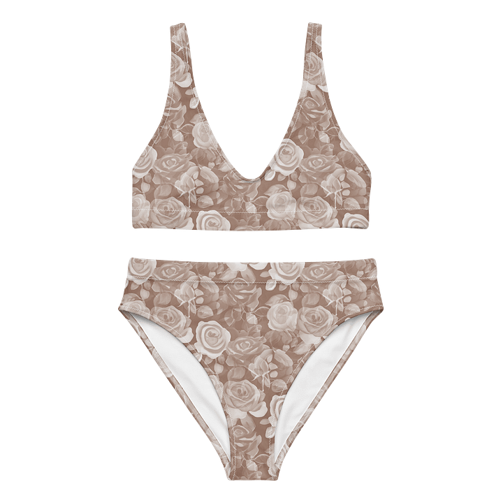 Pretty Roses Brown High-Waisted Bikini product image (1)