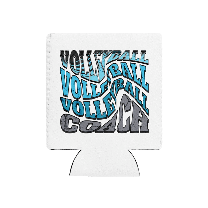 Mess Swirl Volleyball Coach Wavy Coozie Can Cooler product image (1)