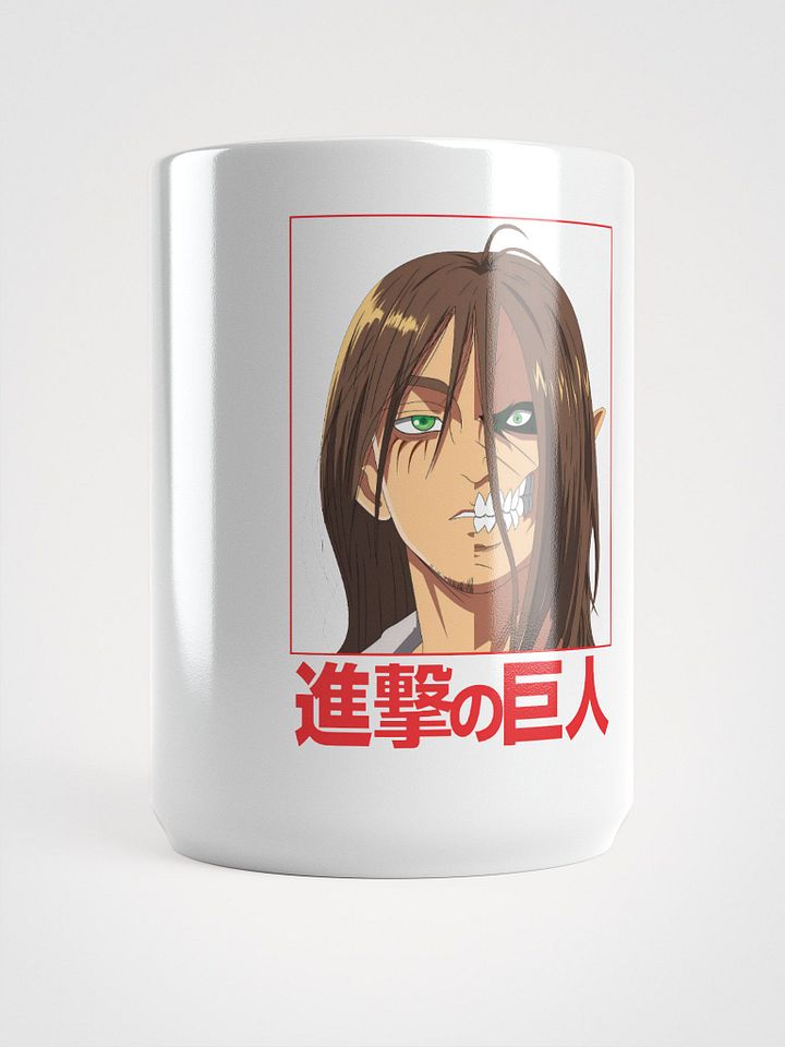 Eren Yeager Half Titan Transformation Art - White Glossy Mug product image (1)