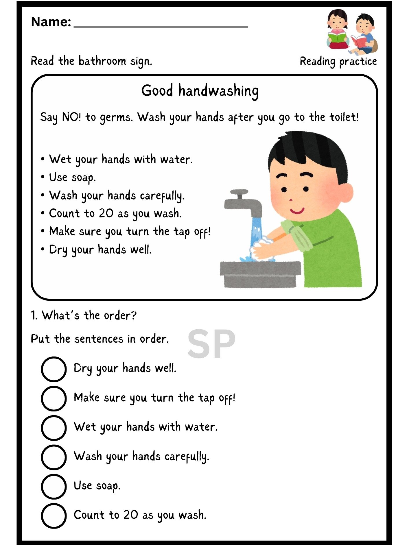Bathroom Sign Reading Comprehension Practice Test product image (3)
