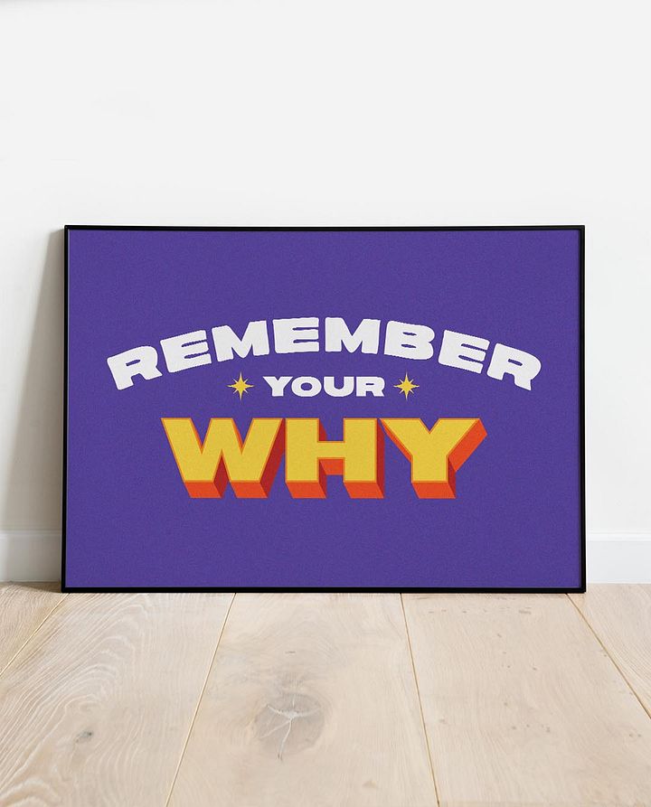 Remember Your Why Quote Affirmation Printable Wall Art Decor - Instant Download product image (1)