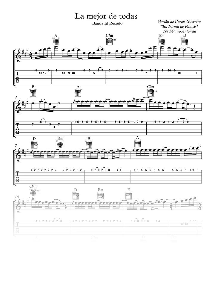 La mejor de todas - Partitura + Tab + Acordes + Pista product image (1)