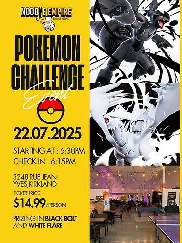 Pokemon Challenge today at 18:30! Come join us for a fun and competitive night! 🦊