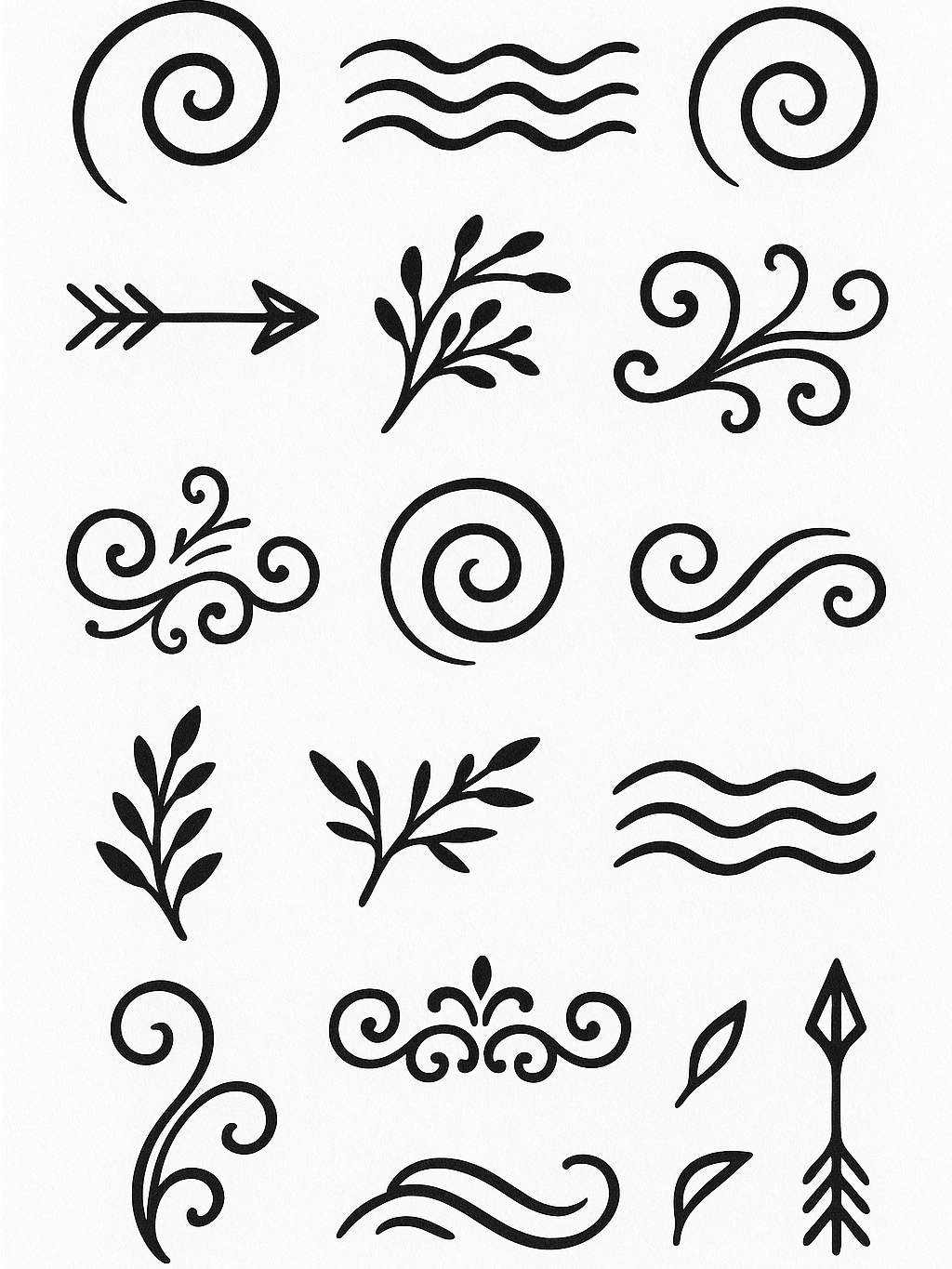 Boho Art Elements Bundle | Bohemian Clipart Set Neutral Abstract Shapes, Lines Motifs, Digital Design Graphics for DIY, Logos & Wall Art product image (8)