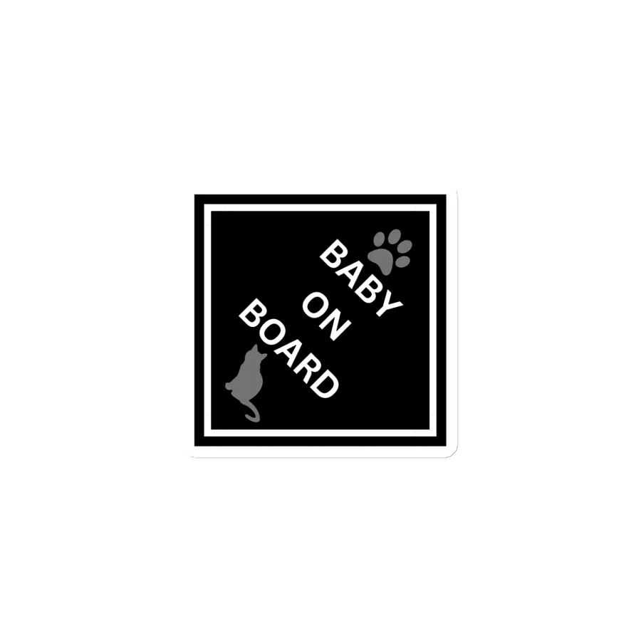 Cat Baby on Board Magnet - Gray on Black product image (1)