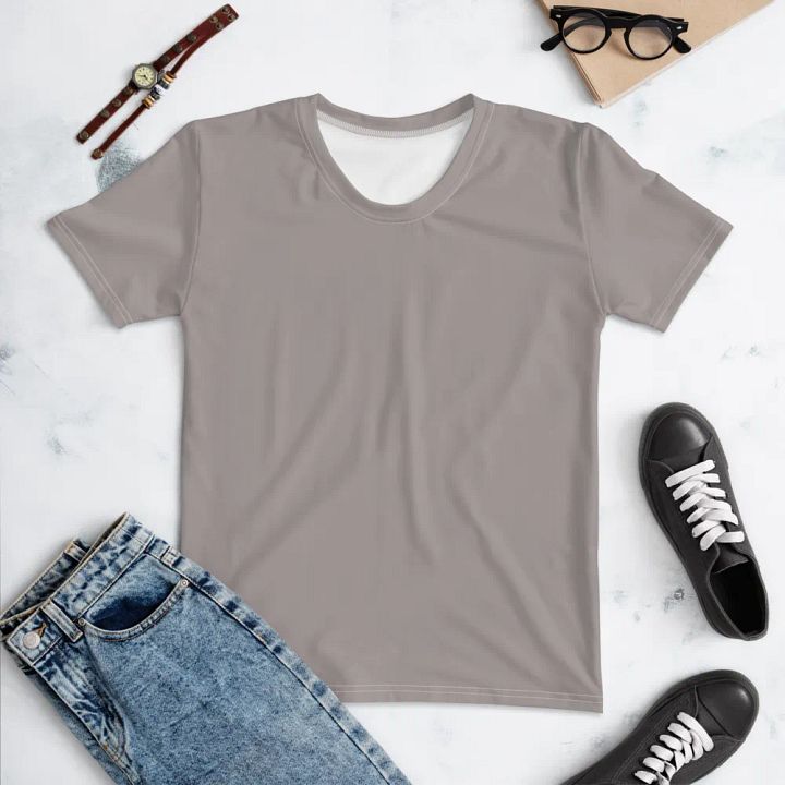 Plain Grey Soft Summer Women's Crewneck Polyester Heavyweight Premium T-Shirt by Treasure Pie product image (1)