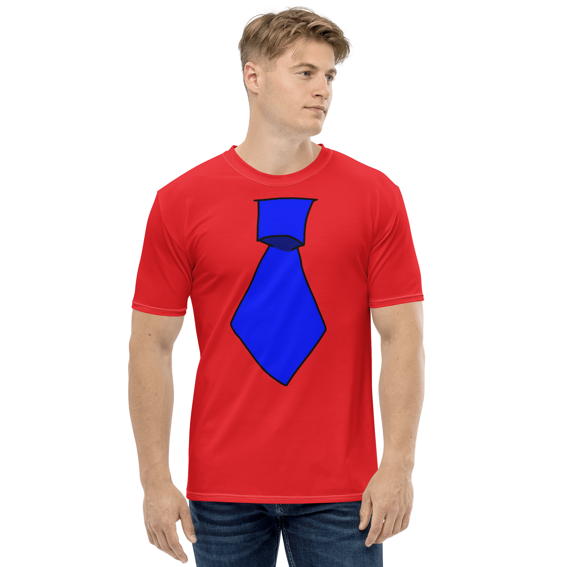 GPS Red and Blue Tie T-Shirt product image (4)