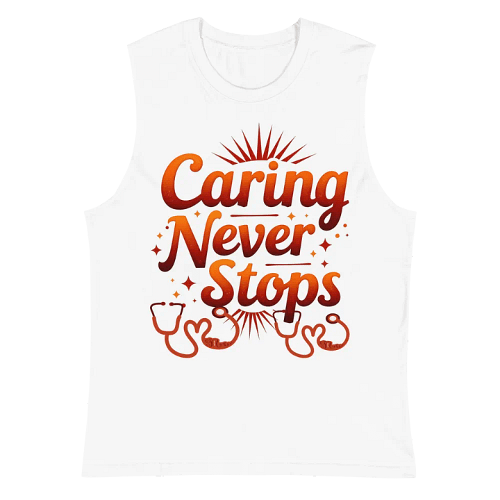 Caring Never Stops Nurse Muscle Tank product image (6)