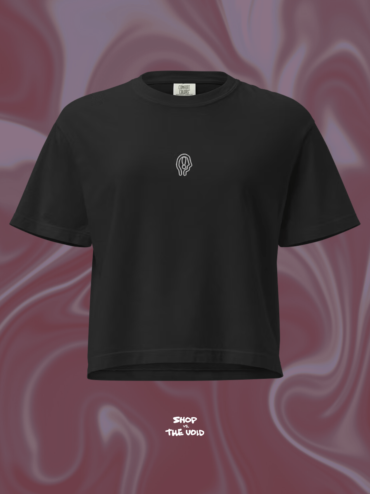EXCLAIMING MENTALLY lined logo women's boxy tee product image (1)