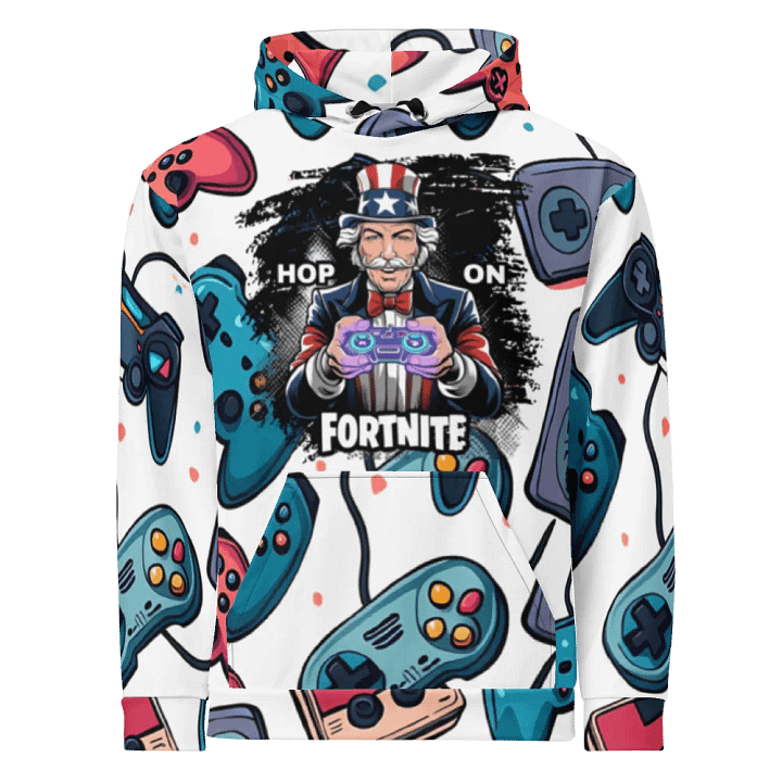 Hop On Fortnite Patriotic Gamer Custom All-Over Hoodie product image (1)