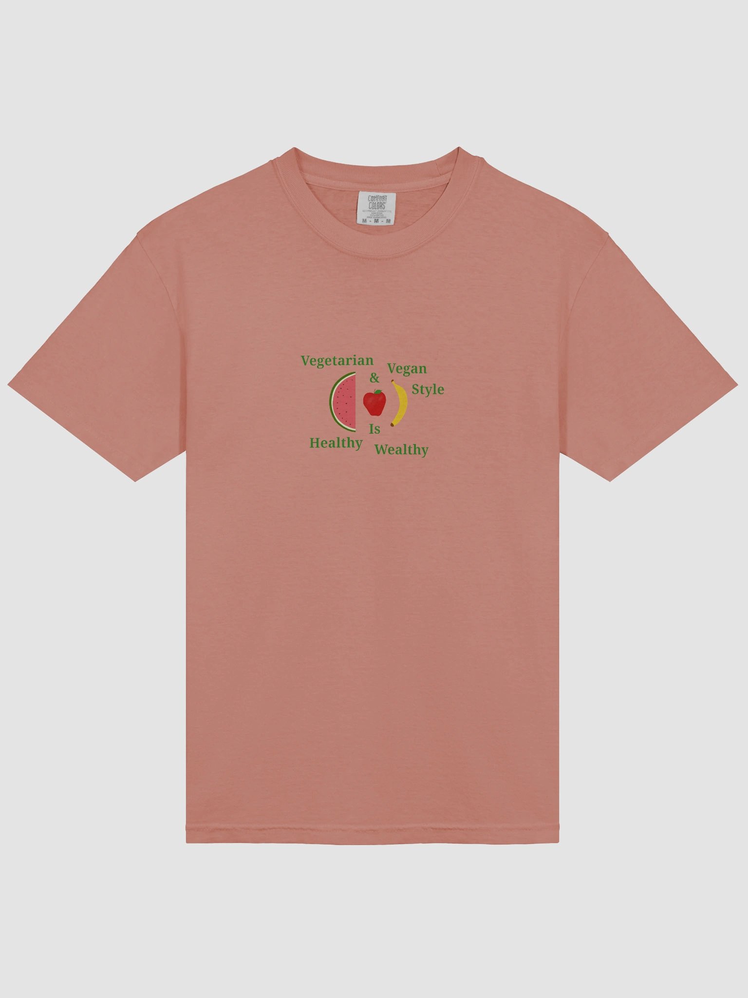 Healthy is Wealthy Vegetarian & Vegan T-Shirt product image (3)