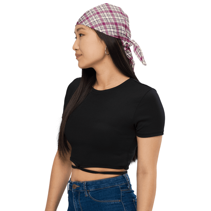 Magenta and Gray Plaid Bandana product image (1)