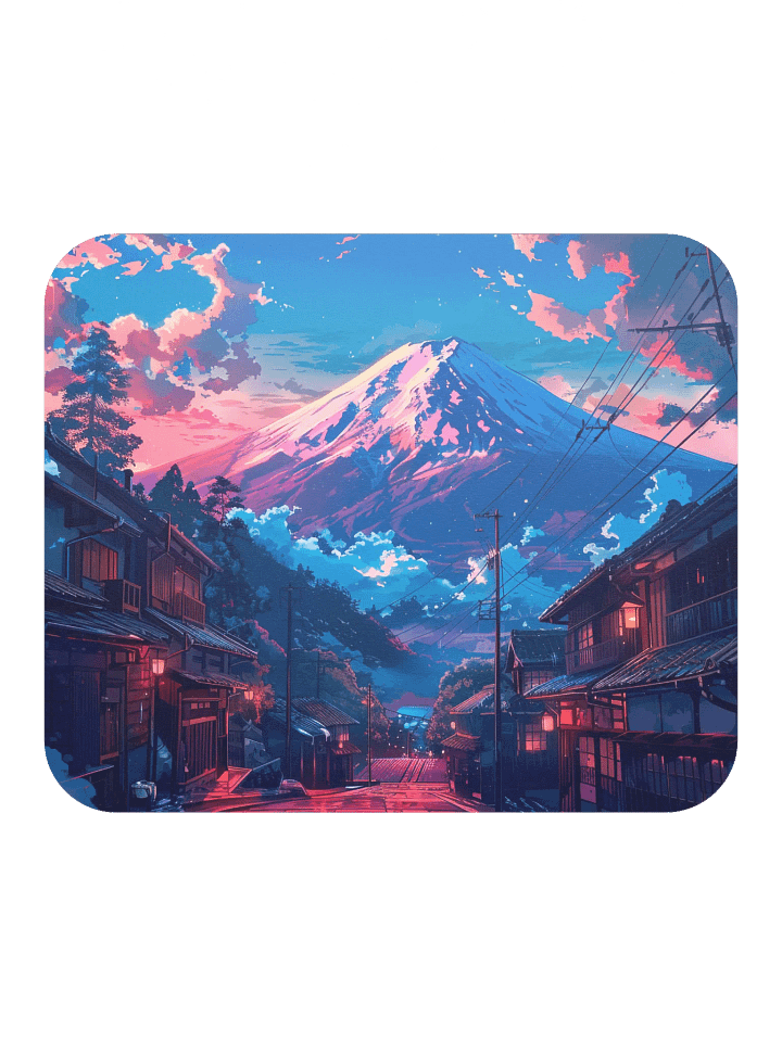 Mountain Village Anime Style Mouse Pad by Treasure Pie product image (2)