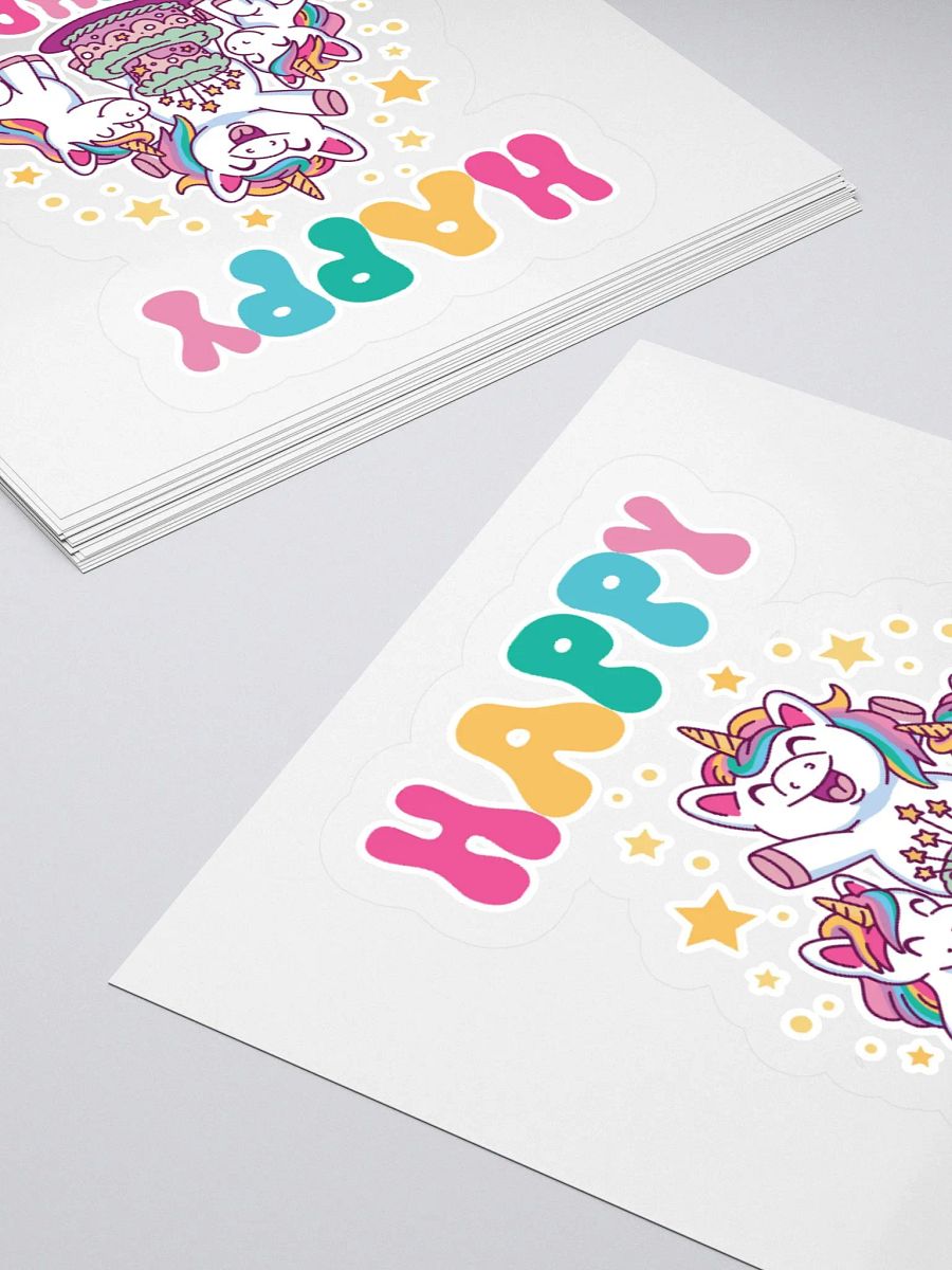Happy Birthday (Unicorns With Birthday Cake) Sticker product image (4)