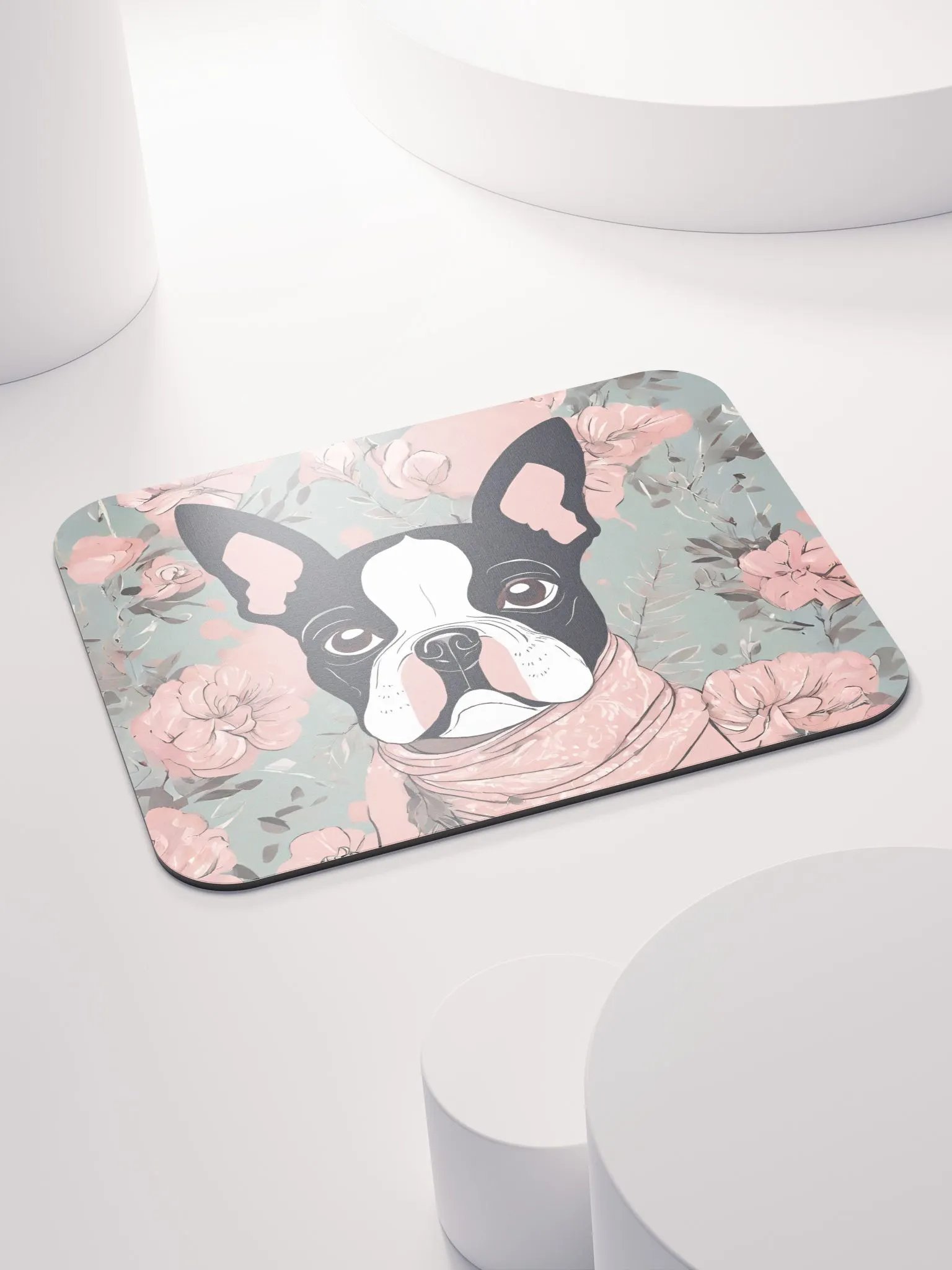 Floral Boston Terrier Mouse Pad product image (5)