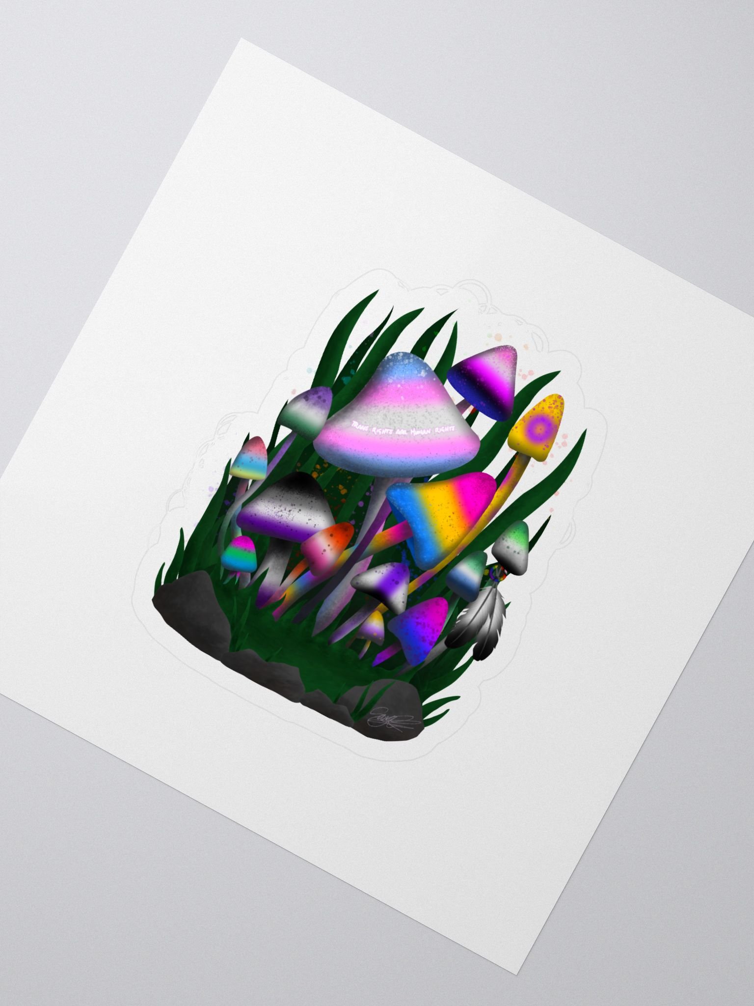 Trans Rights Mushrooms Sticker product image (2)