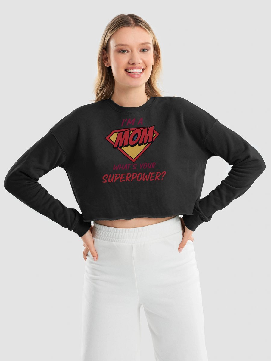 I’m a Mom What’s Your Superpower? Crop Top – Comic Book Style Tee for Super Moms product image (9)