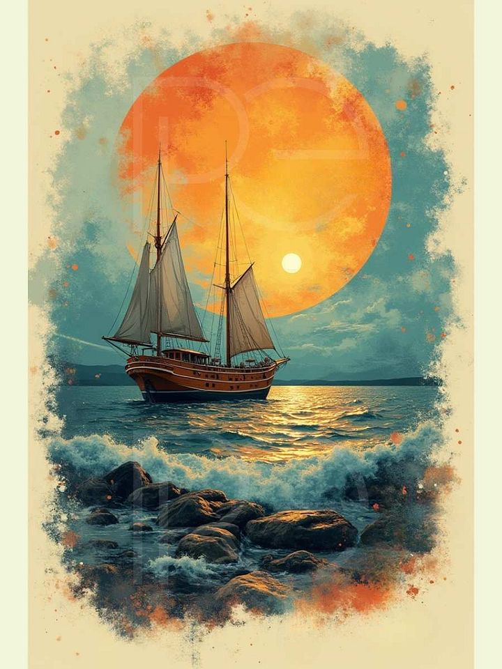 Sailing into Sunset Dreams - 12x18 product image (1)
