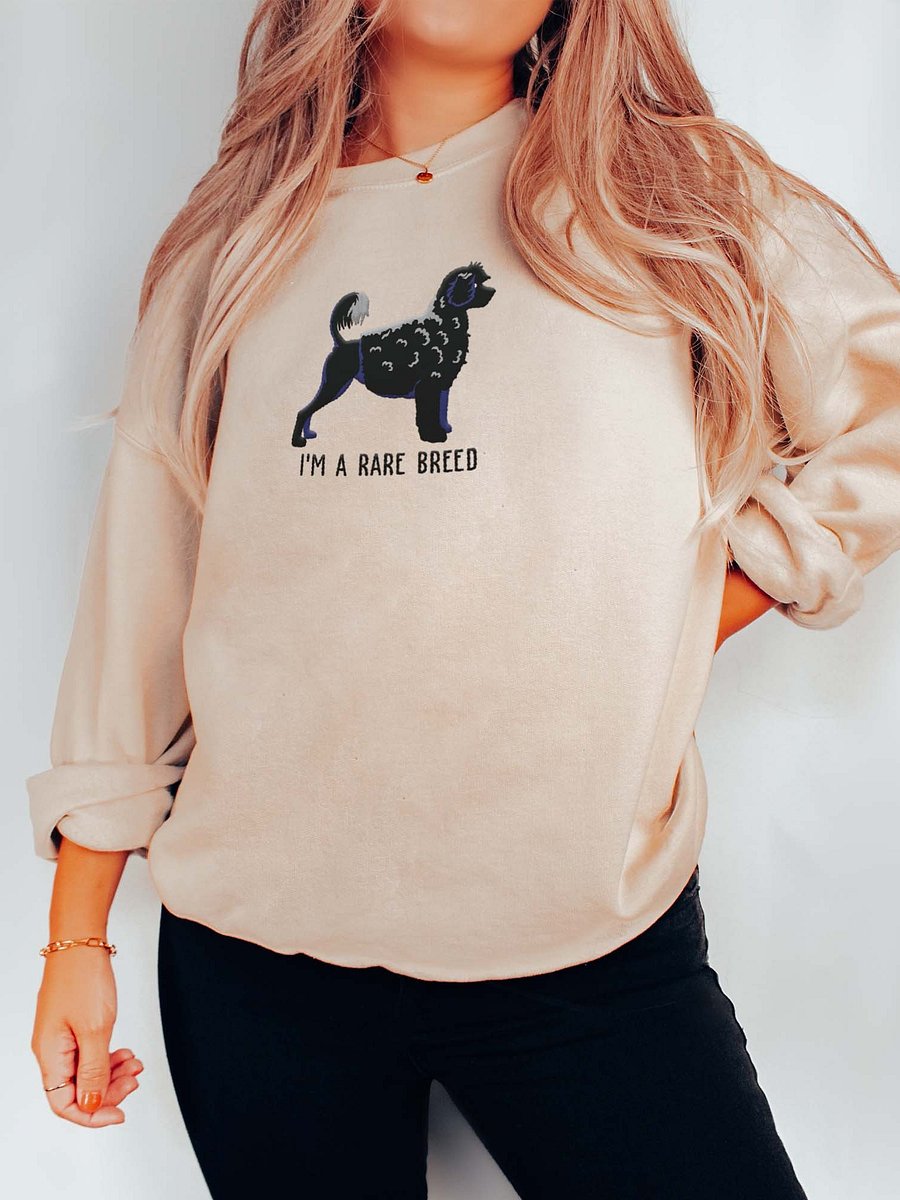 I'm a Rare Breed Sweatshirt (Embroidered) of a Portuguese Water Dog(Black) product image (2)