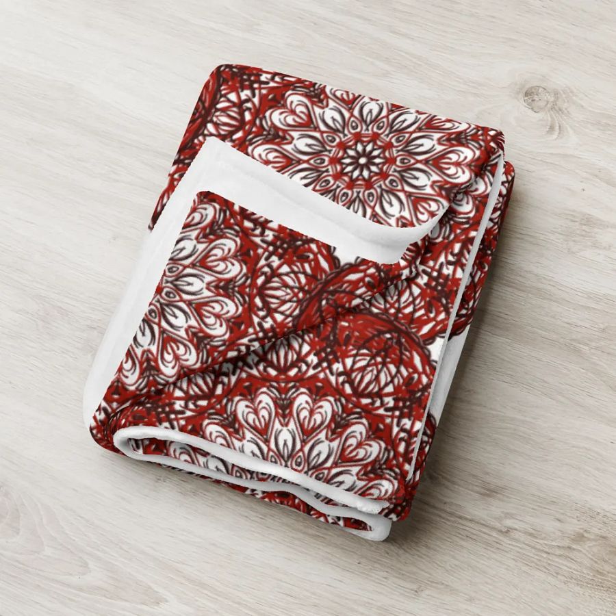 Lace of Crimson Throw Blanket product image (7)