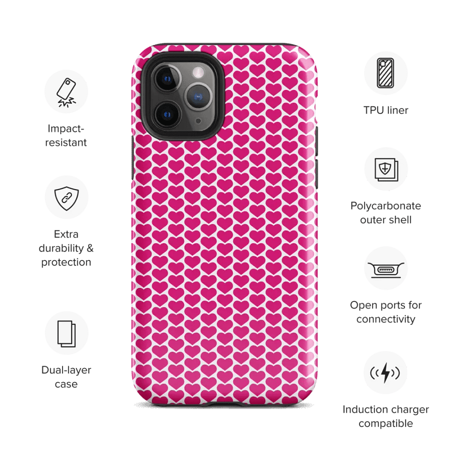 Tough Case for iPhone® (pink heart) product image (54)