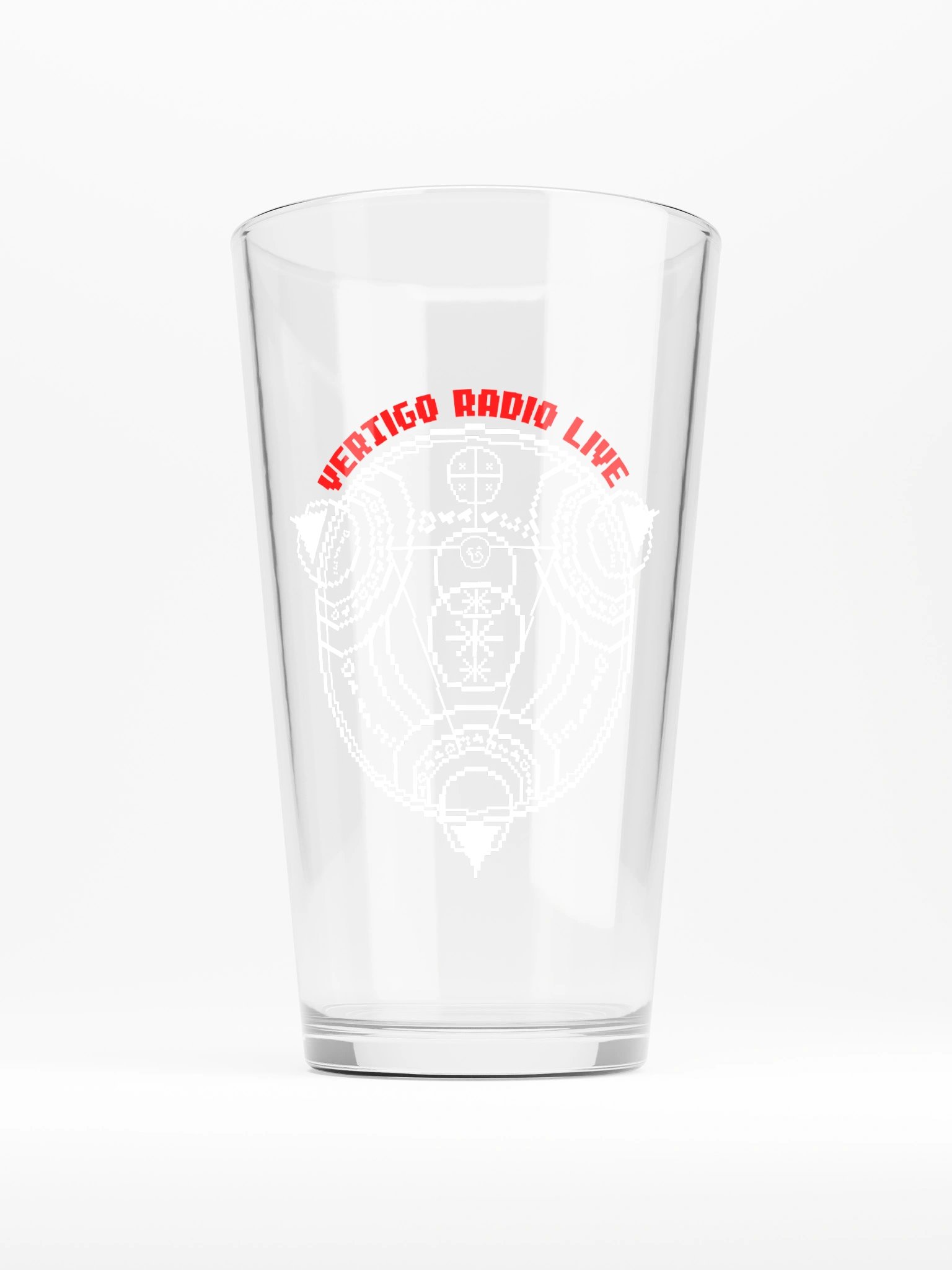 Vertigo Radio Live Pint Glass: Red Pixel Edition product image (1)